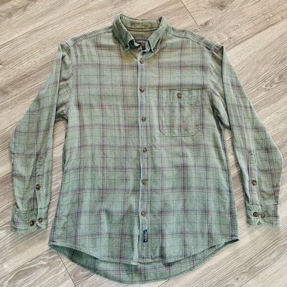 Woolrich Other - Woolrich Mens Shirt Size M Long Sleeve Green Blue Brown Plaid Button up Cotton